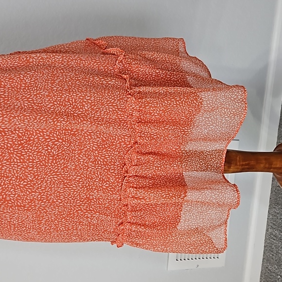 Abercrombie & Fitch Corset Tie Back Dress Orange White M - Picture 10 of 16